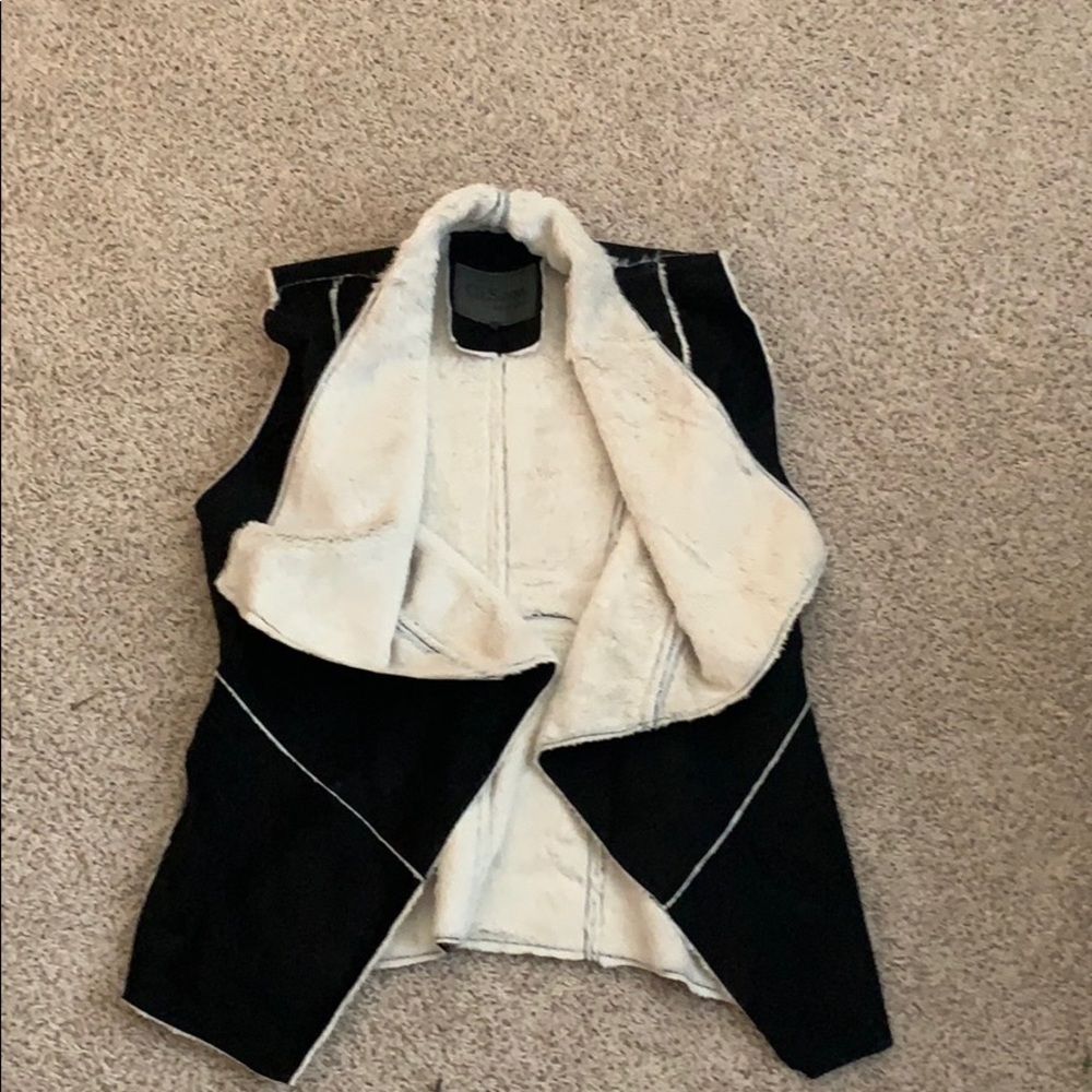 Faux leather fur vest